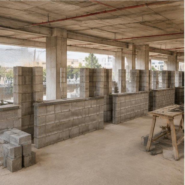 Construction work package visualization: Floor slabs & counter partitioning for Banking & Professional