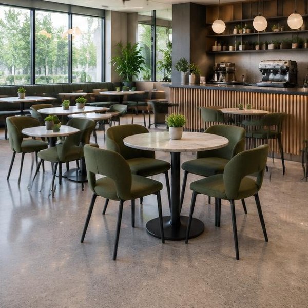 Amenity cafe furniture produced by Woods Genie for commercial developments spaces