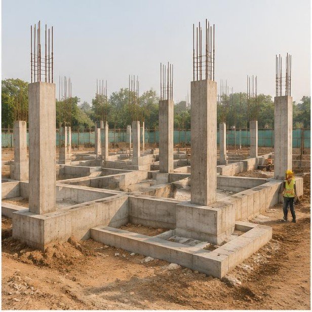 Construction work package visualization: Foundations & structural frame for Healthcare