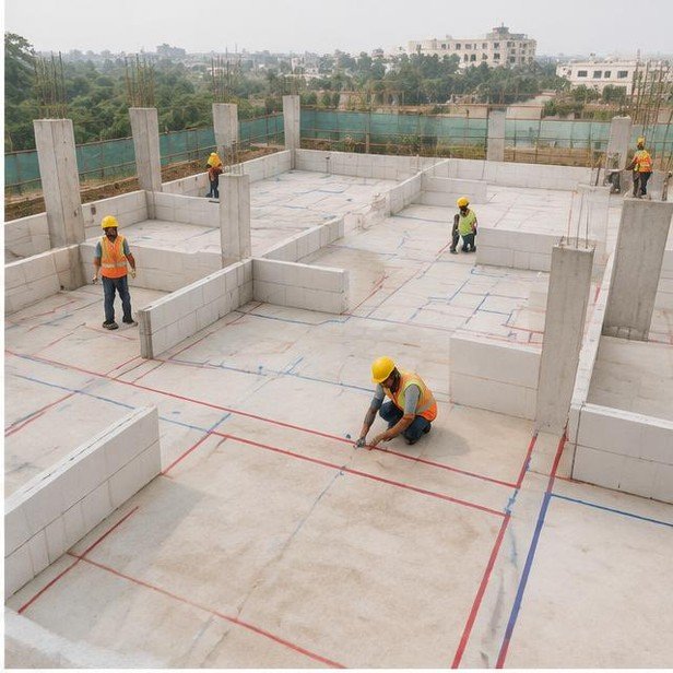 Construction work package visualization: Patient-floor slabs & partitions for Healthcare