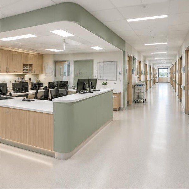 Design concept visualization of nurse station for healthcare