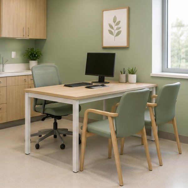 Consultation desks produced by Woods Genie for healthcare spaces