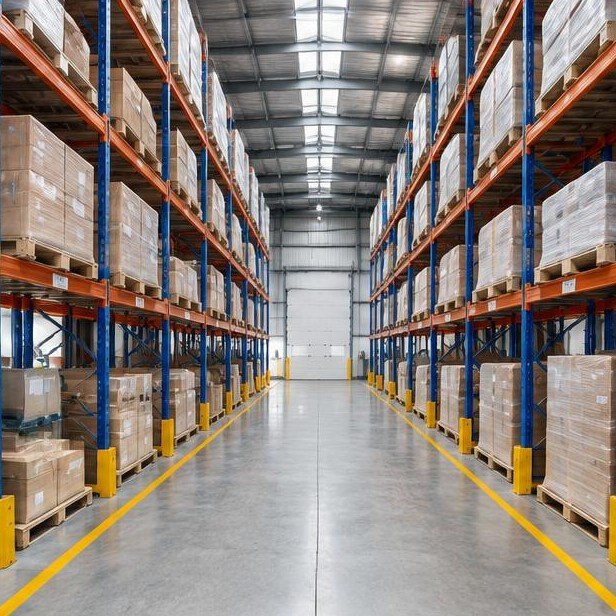 Design concept visualization of warehouse racking for industrial facilities
